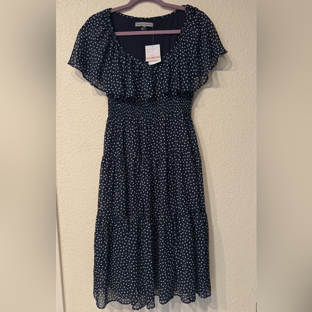 Danny & Nicole Blue Off-the-Shoulder Maxi Sundress